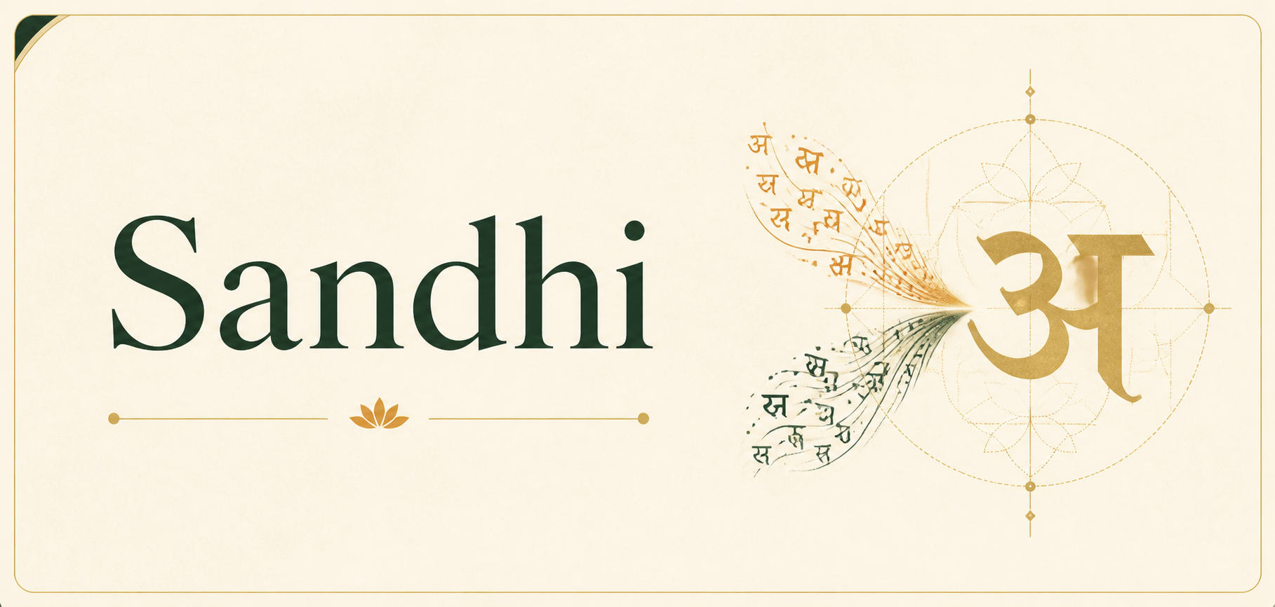 Sandhi title with two streams of Sanskrit sounds joining