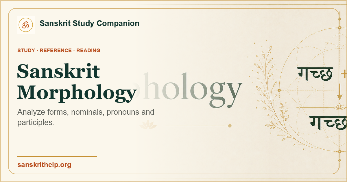 Sanskrit Morphology — Sanskrit Study Companion