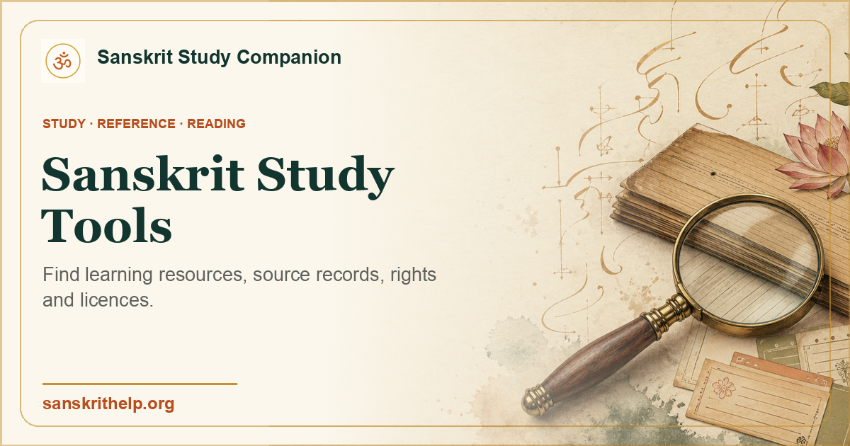 Sanskrit Study Tools and Resources — Sanskrit Study Companion